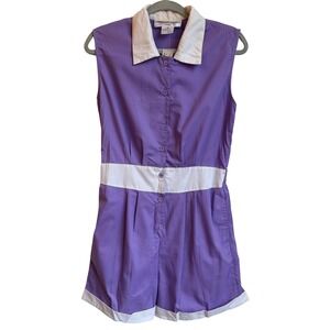 Vintage 90s Purple Romper NWT Size M Retro Sporty Playsuit Mod Tennis Core